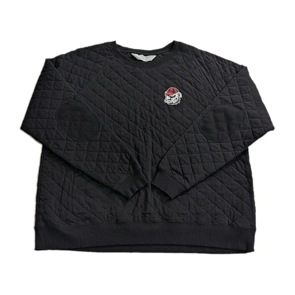 Boxercraft UGA Georgia Bulldogs Quilted Sweatshirt 2X-Large Black Elbow Patch
